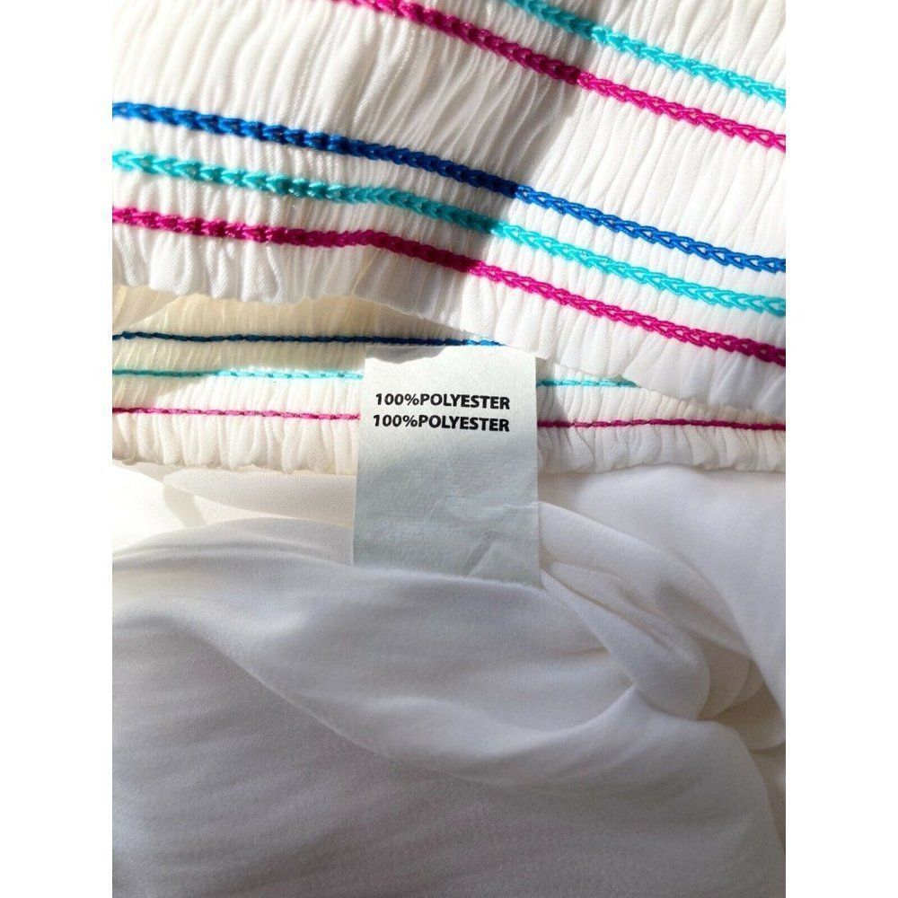 NWOT RAMY BROOK Giuliana White Silky Smocked Off Shoulder Blouse Top, Size XS - Picture 11 of 12